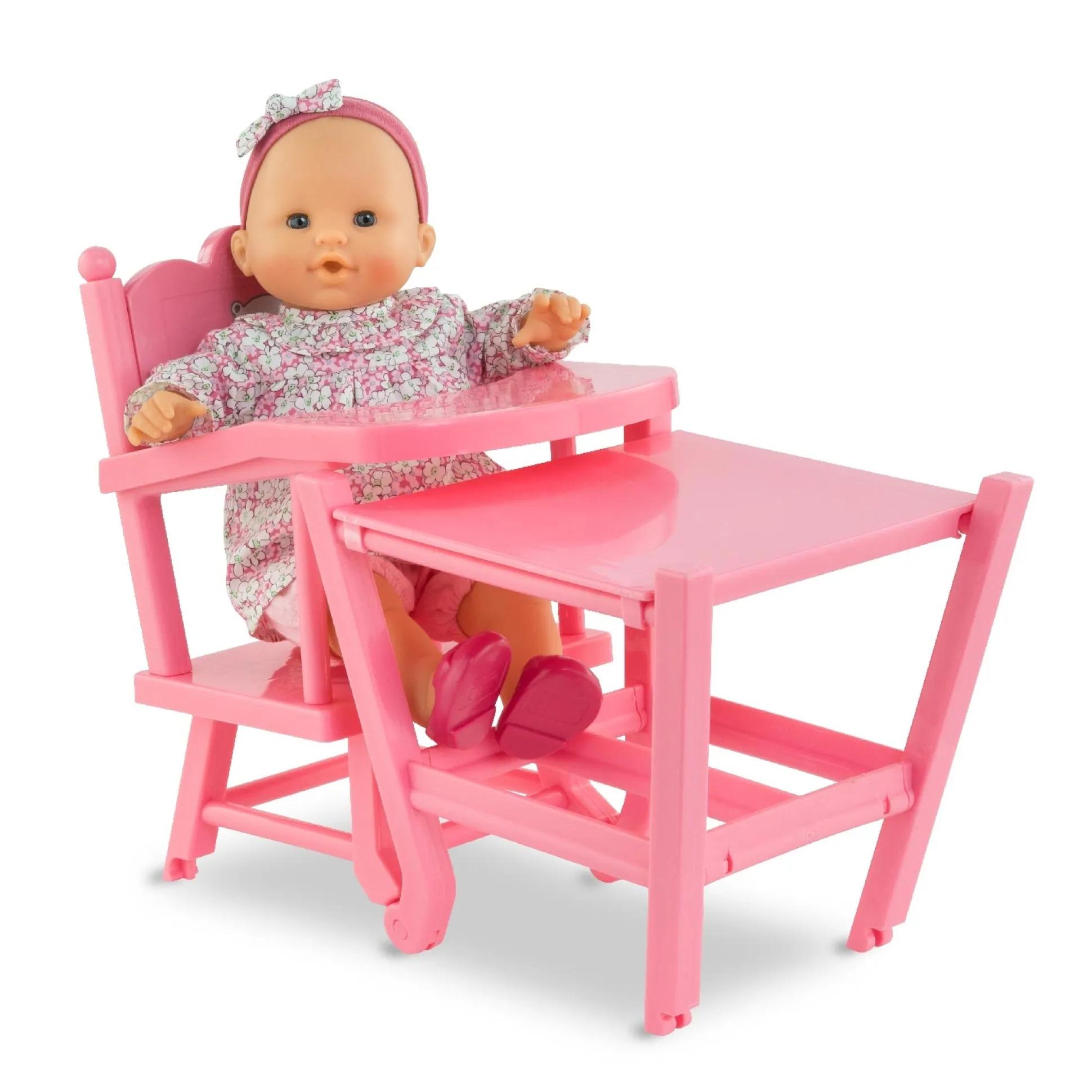 Chaise Haute Rose pour poupon 36 et 42 cm