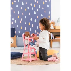 Chaise Haute Rose pour poupon 36 et 42 cm