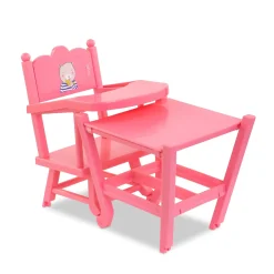 Chaise Haute Rose pour poupon 36 et 42 cm