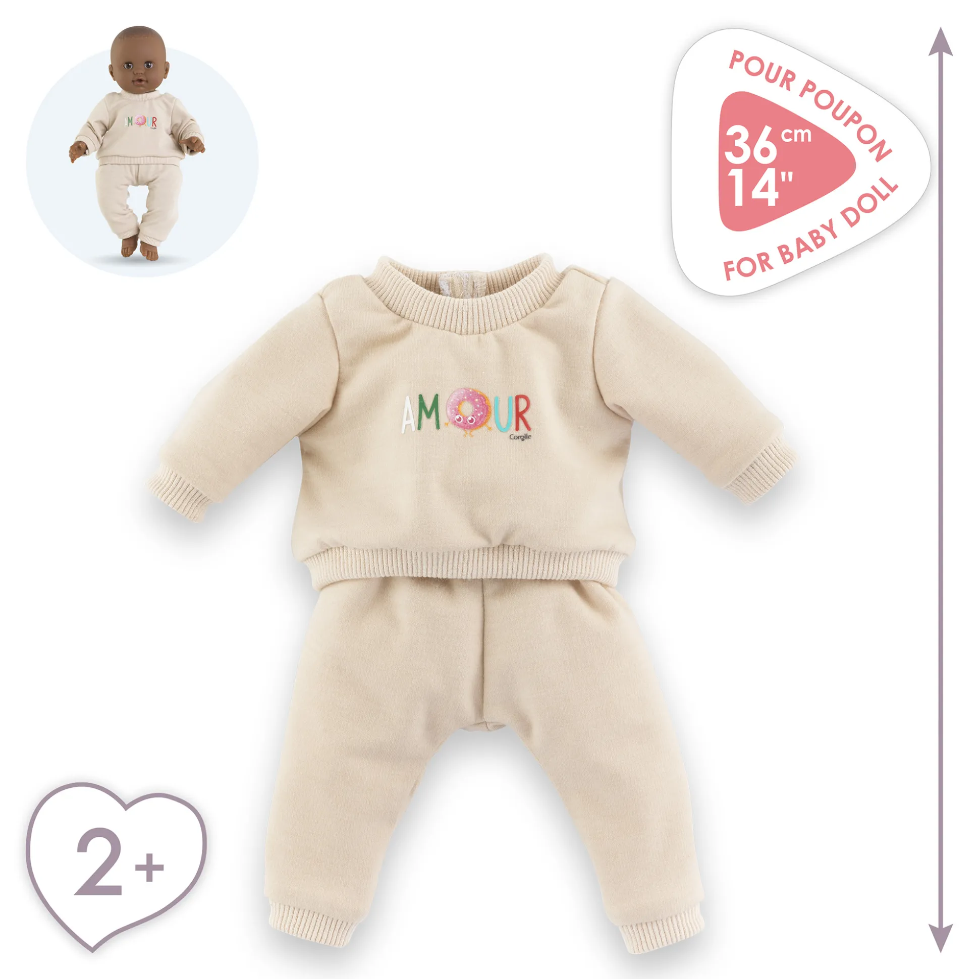 Jogging Beige pour poupon 36 cm