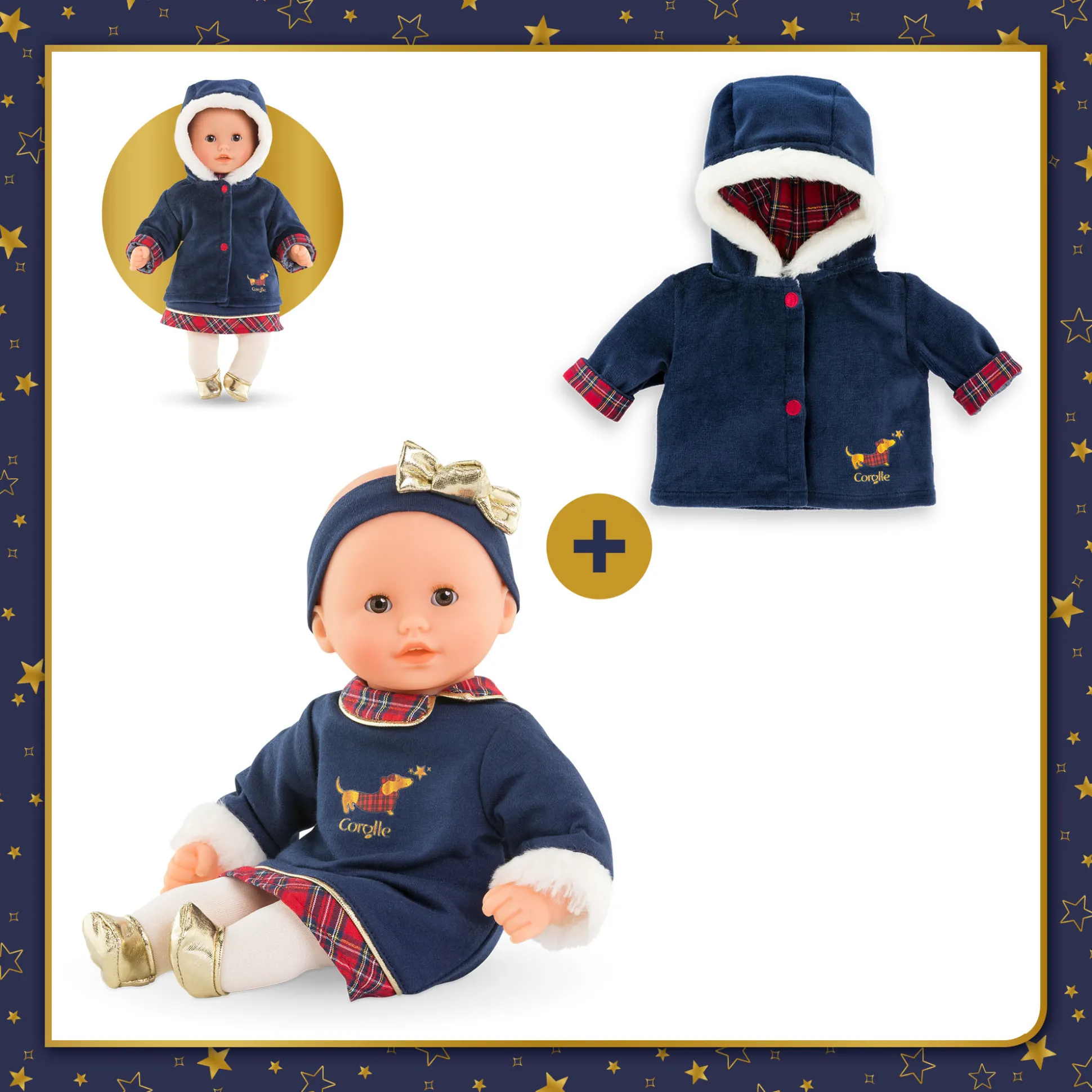 Mon Bébé Calin Margaux et Manteau Corolle en Fêtes