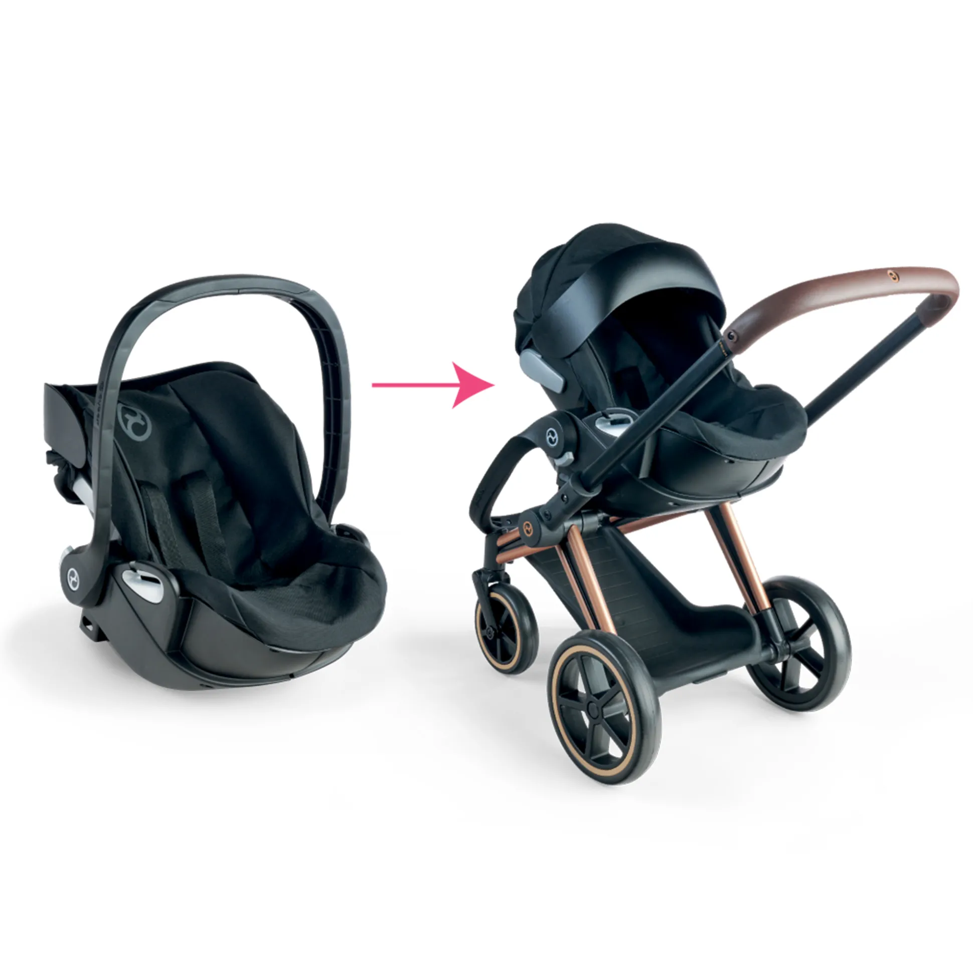 Porte-Poupon Cybex 2 en 1 noir pour poupon 36 et 42 cm
