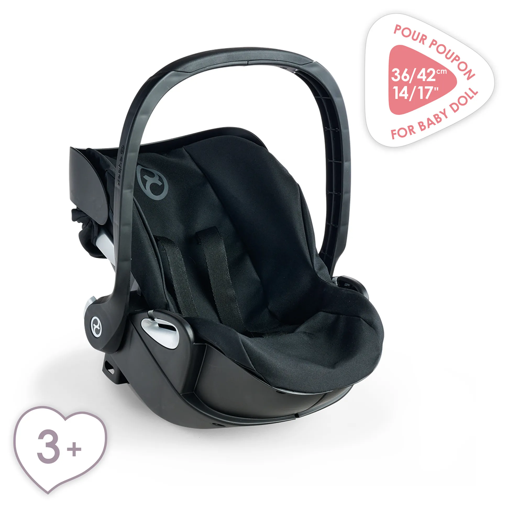 Porte-Poupon Cybex 2 en 1 noir pour poupon 36 et 42 cm