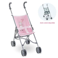 Poussette Canne Rose pour poupon 36/42/52 cm
