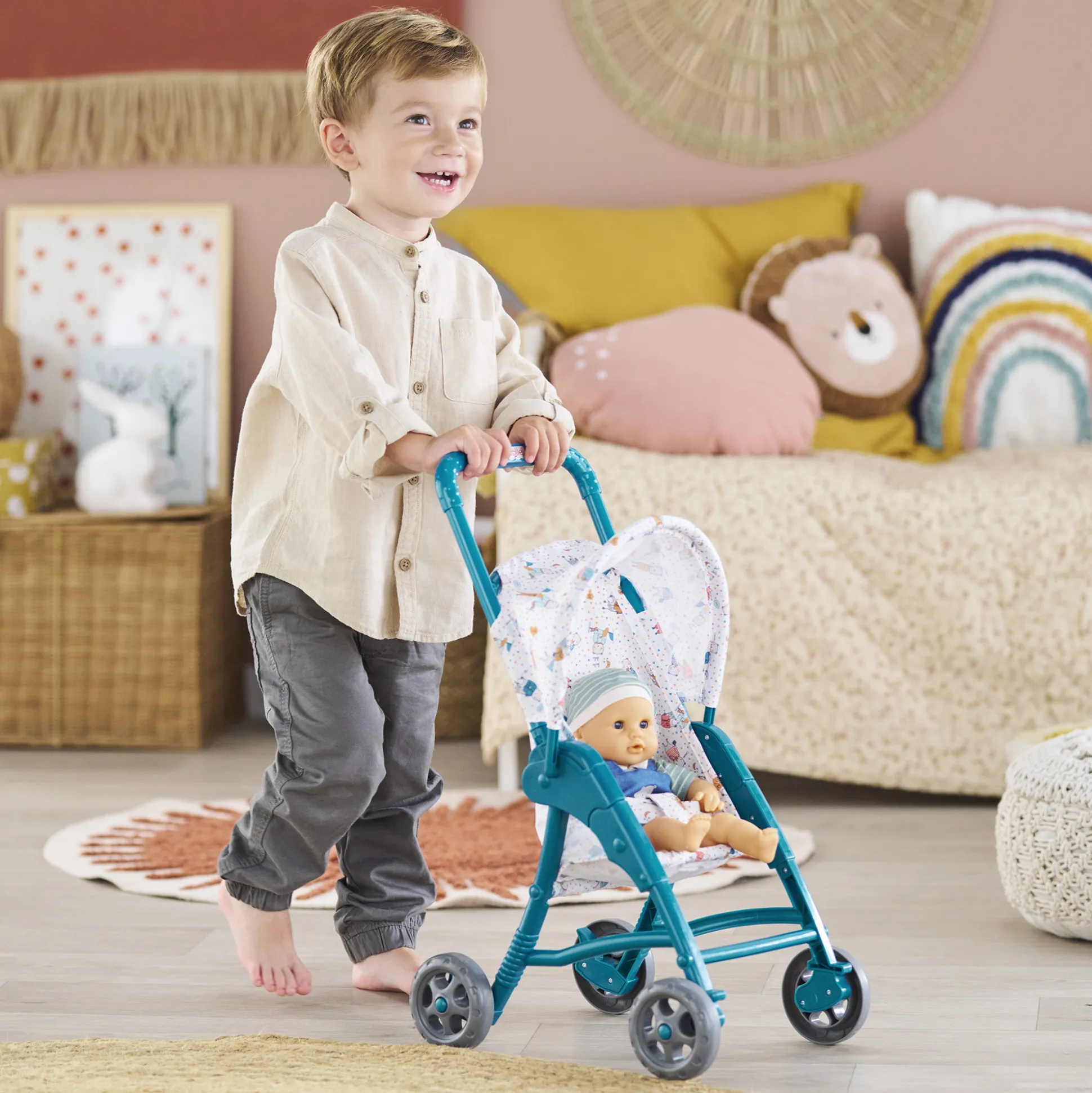 Poussette Oursons pour poupon 30 cm