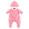 Pyjama rose et bonnet pour poupon 30 cm