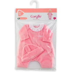 Pyjama rose et bonnet pour poupon 36 cm