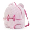 Sac à Dos Porte-Poupon Peluche Rose pour poupon 30 cm
