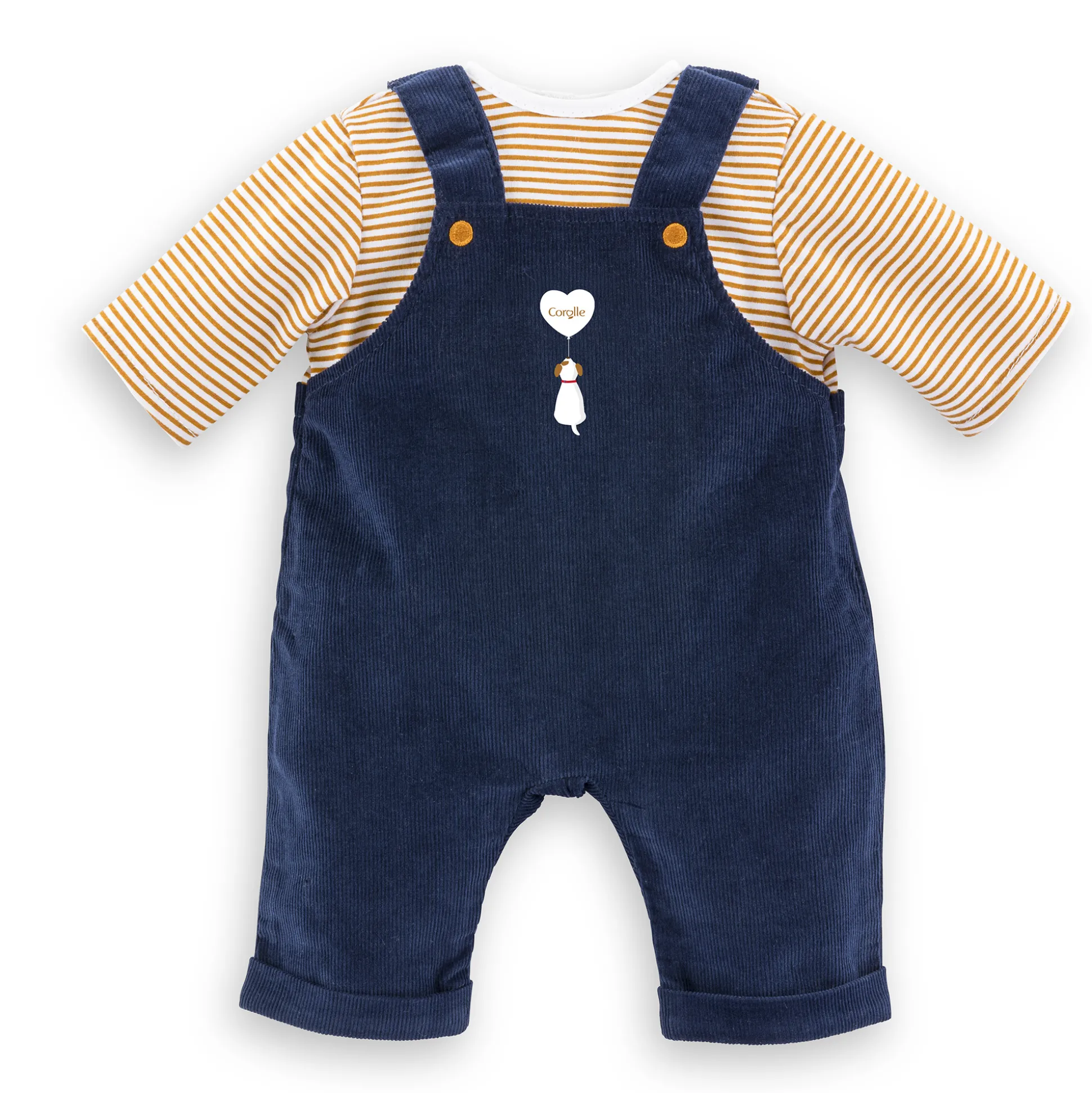 T-Shirt et Salopette Marine pour poupon 42 cm